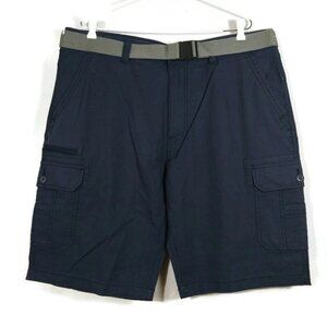 Wear First Men's Free Band Belted Stretch Cargo Work Shorts Blue Size 40 X 11"
